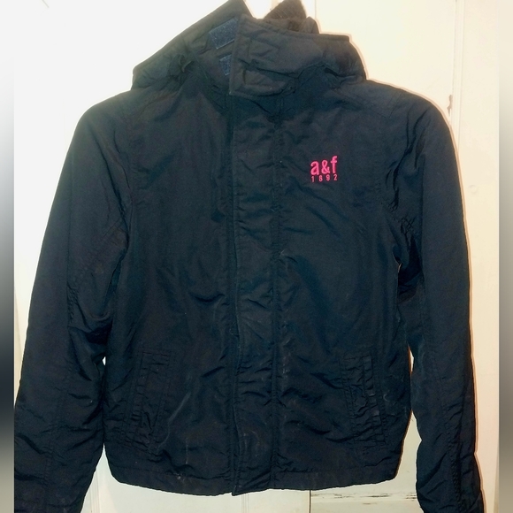 Abercrombie & Fitch Weather Warrior Winter Coat Size Youth XL  black / red - Picture 2 of 14